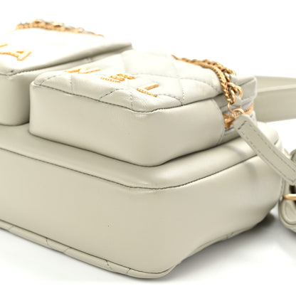 Chanel Calfskin Quilted Small Camera Case Grey 10 of 10