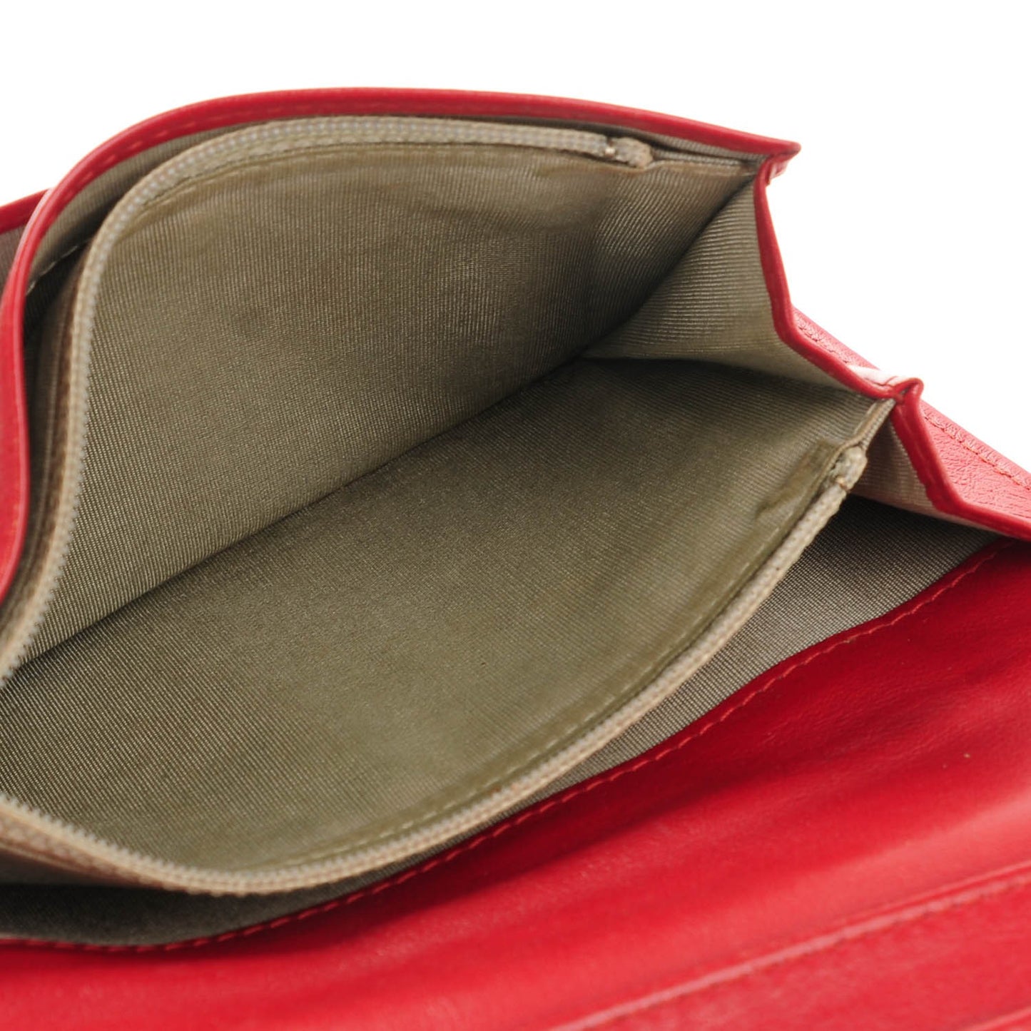 Patent Quilted Brilliant Yen Wallet Red