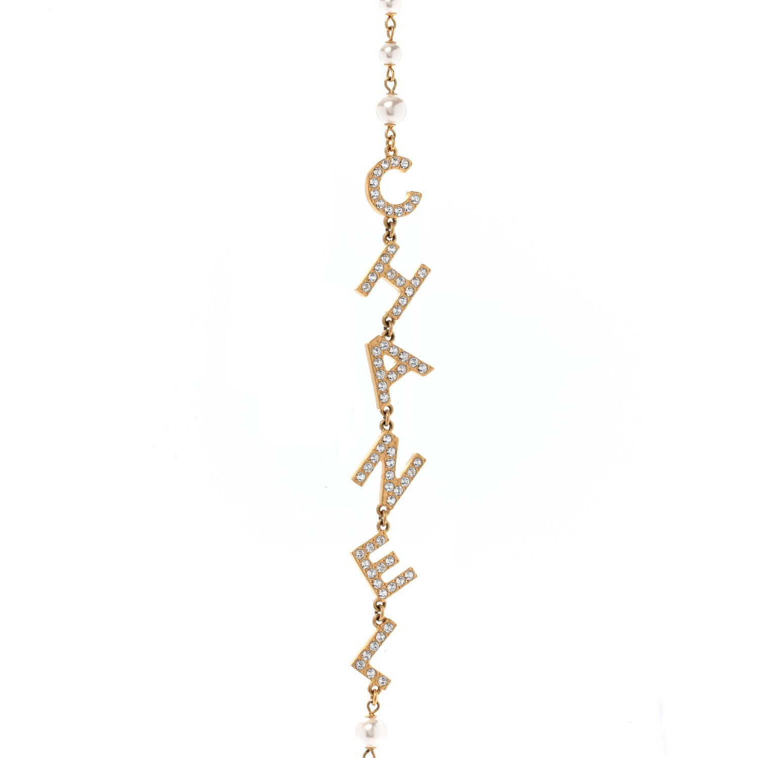 Chanel Pearl Crystal 90's Icon CC Necklace Gold 4 of 6