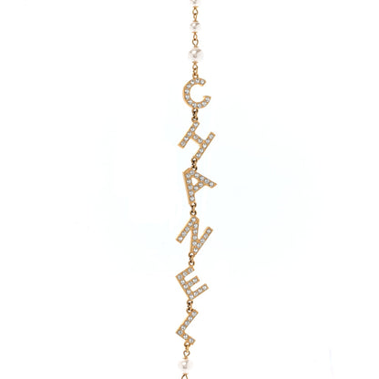 Chanel Pearl Crystal 90's Icon CC Necklace Gold 4 of 6