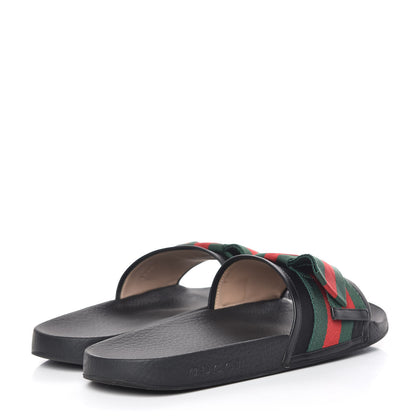 Gucci Satin Web Bow Slide Sandals 41 Black 4 of 13