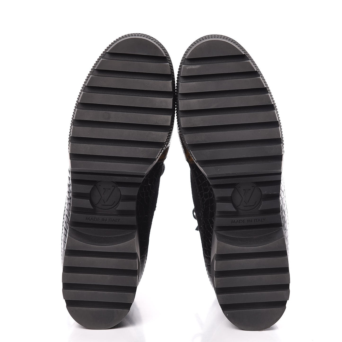 Suede Calfskin Monogram Laureate Platform Desert Boots 36 Black