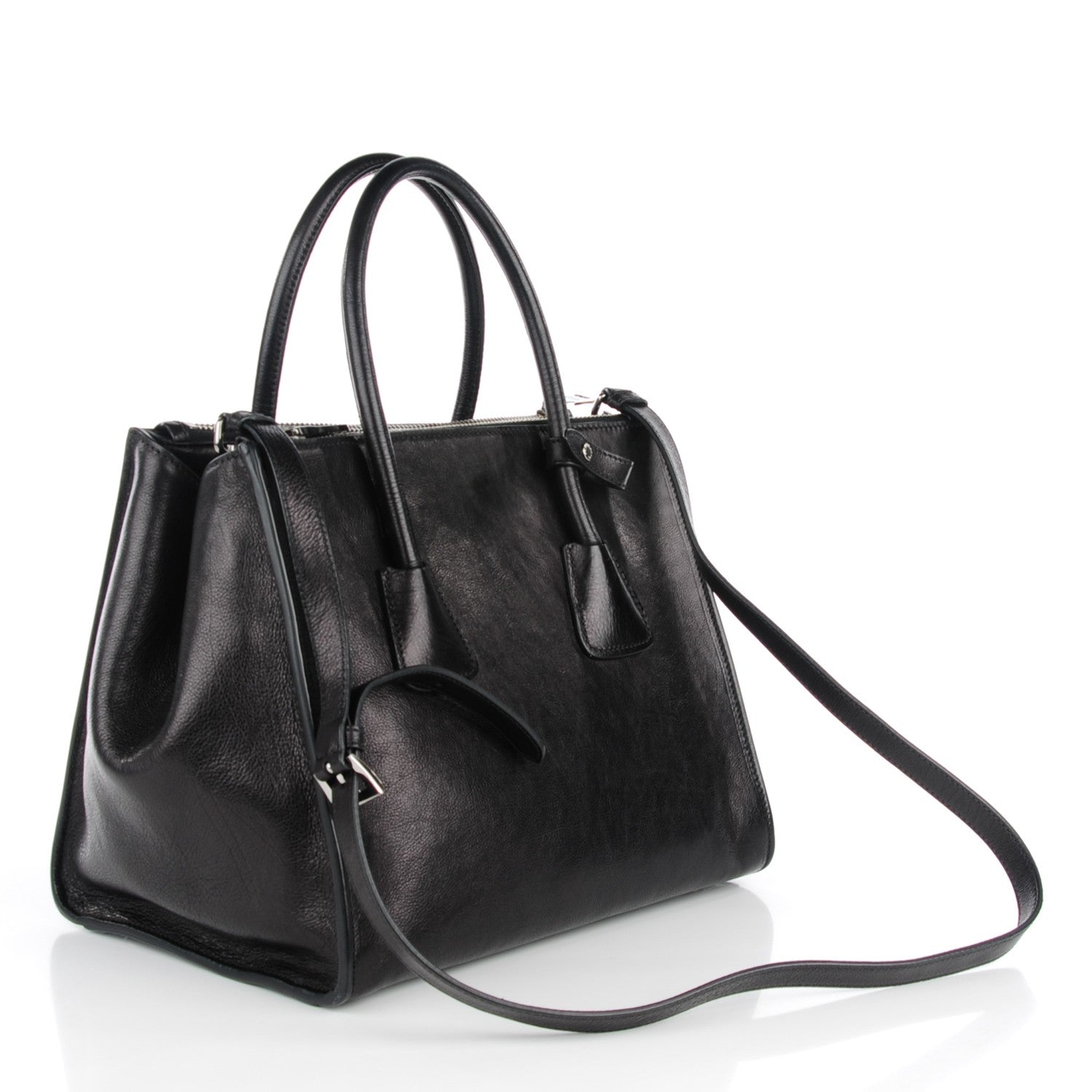 Prada Glace Calf Twin Pocket Tote Nero Black 3 of 9