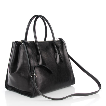 Prada Glace Calf Twin Pocket Tote Nero Black 3 of 9