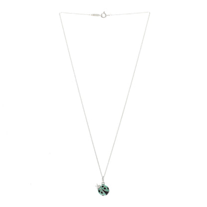Tiffany Sterling Silver Enamel Ladybug Pendant Necklace Blue Black 3 of 5