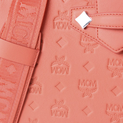 MCM Calfskin Ottomar Monogram Medium Essential Tote Hot Coral 9 of 9