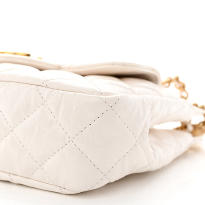 Chanel Shiny Crumpled Calfskin Quilted Small Wavy CC Hobo White 10 of 11