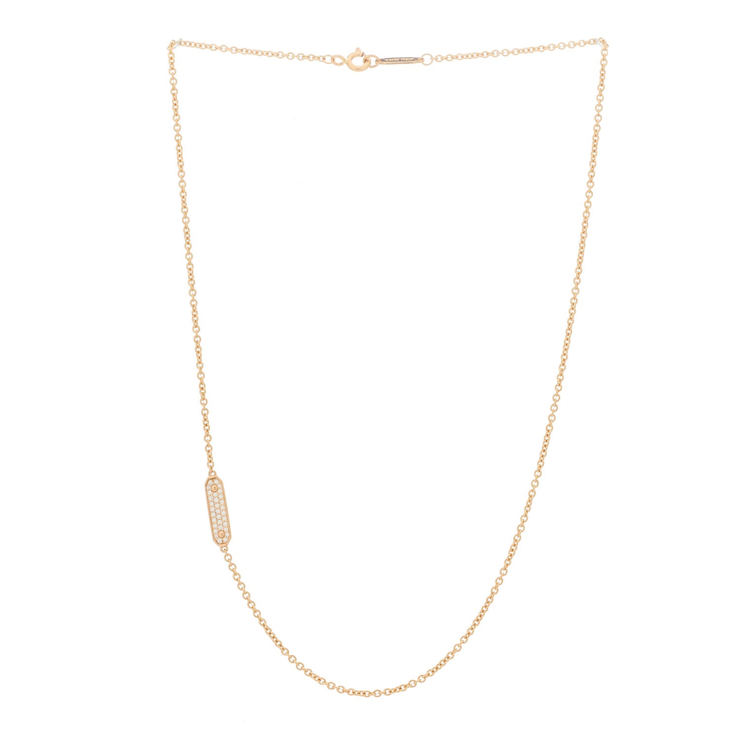 Tiffany 18K Rose Gold Diamond Tag Chain Necklace 3 of 7