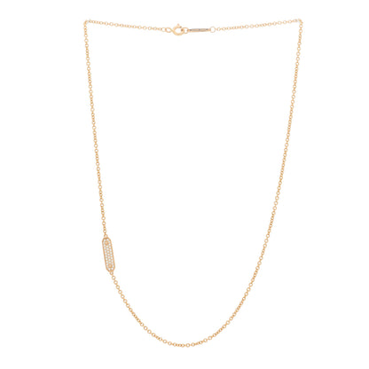 Tiffany 18K Rose Gold Diamond Tag Chain Necklace 3 of 7