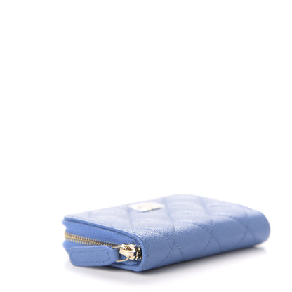 Chanel Caviar Quilted Zip Coin Purse Blue 4 of 8