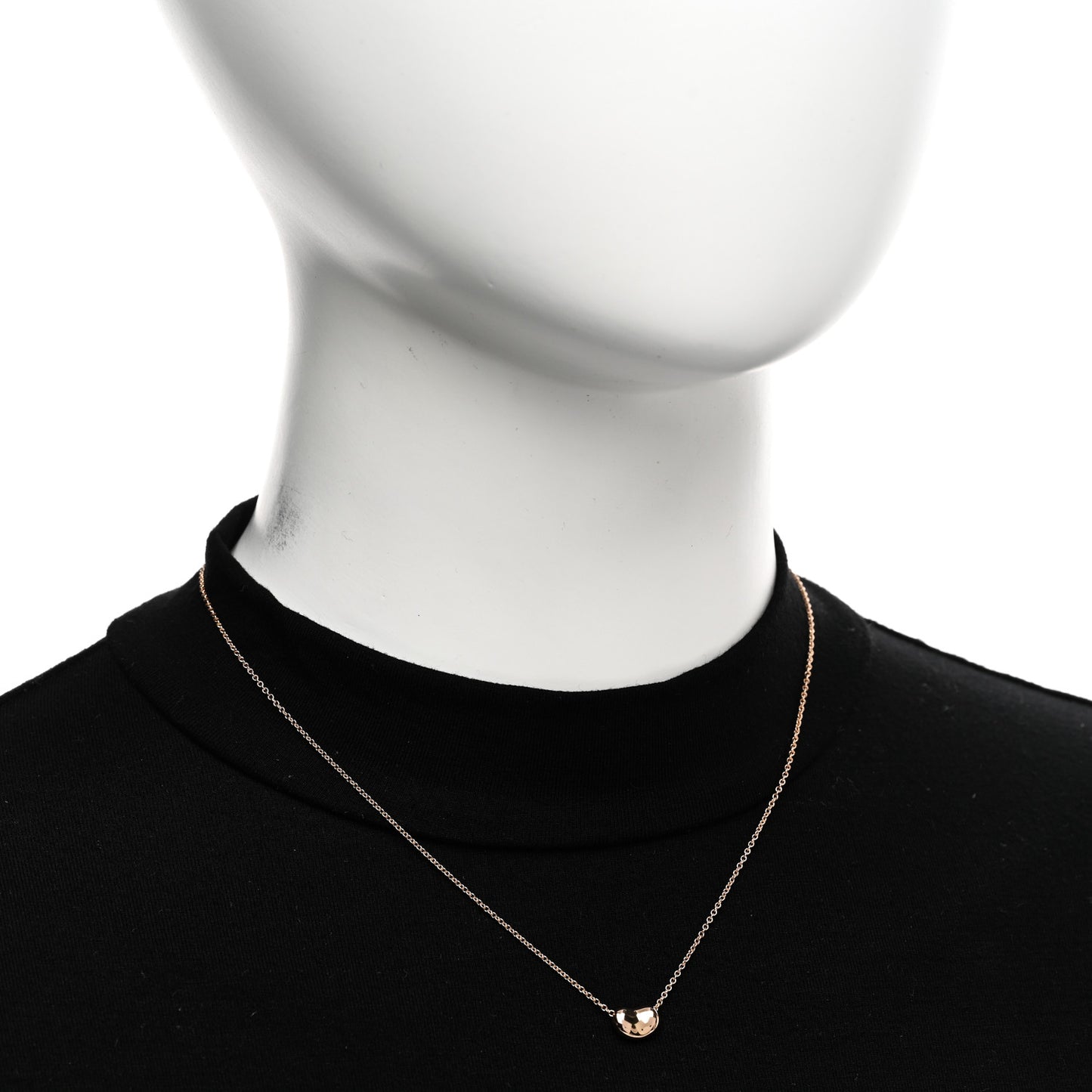 18K Rose Gold 9mm Elsa Peretti Bean Pendant Necklace