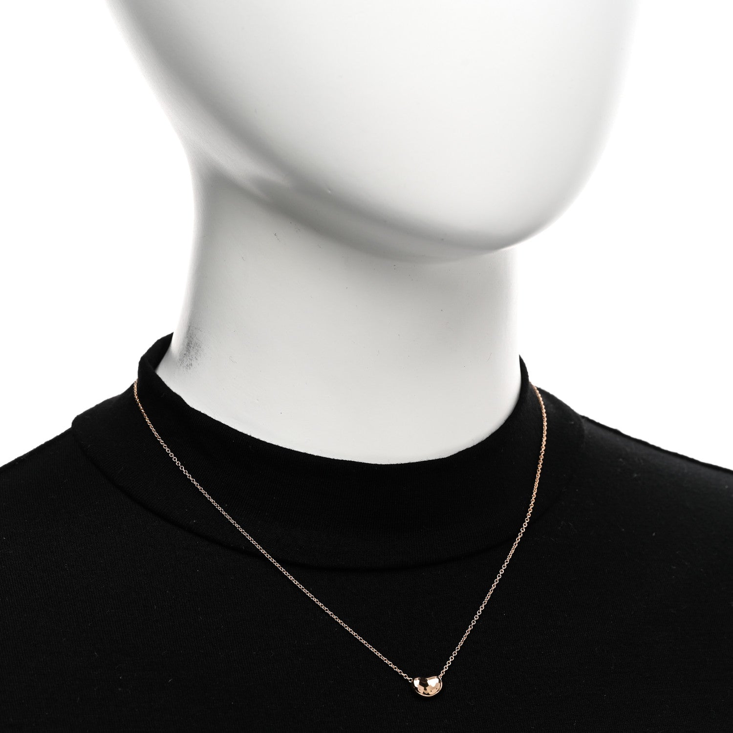 Tiffany 18K Rose Gold 9mm Elsa Peretti Bean Pendant Necklace 2 of 4