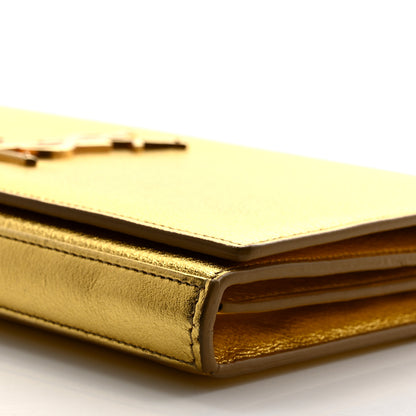 Saint Laurent Metallic Calfskin Monogram Chain Wallet Gold 9 of 11