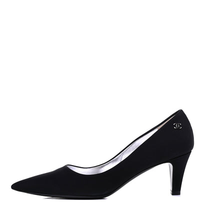 Chanel Satin Pumps 37.5 Black 1 of 13