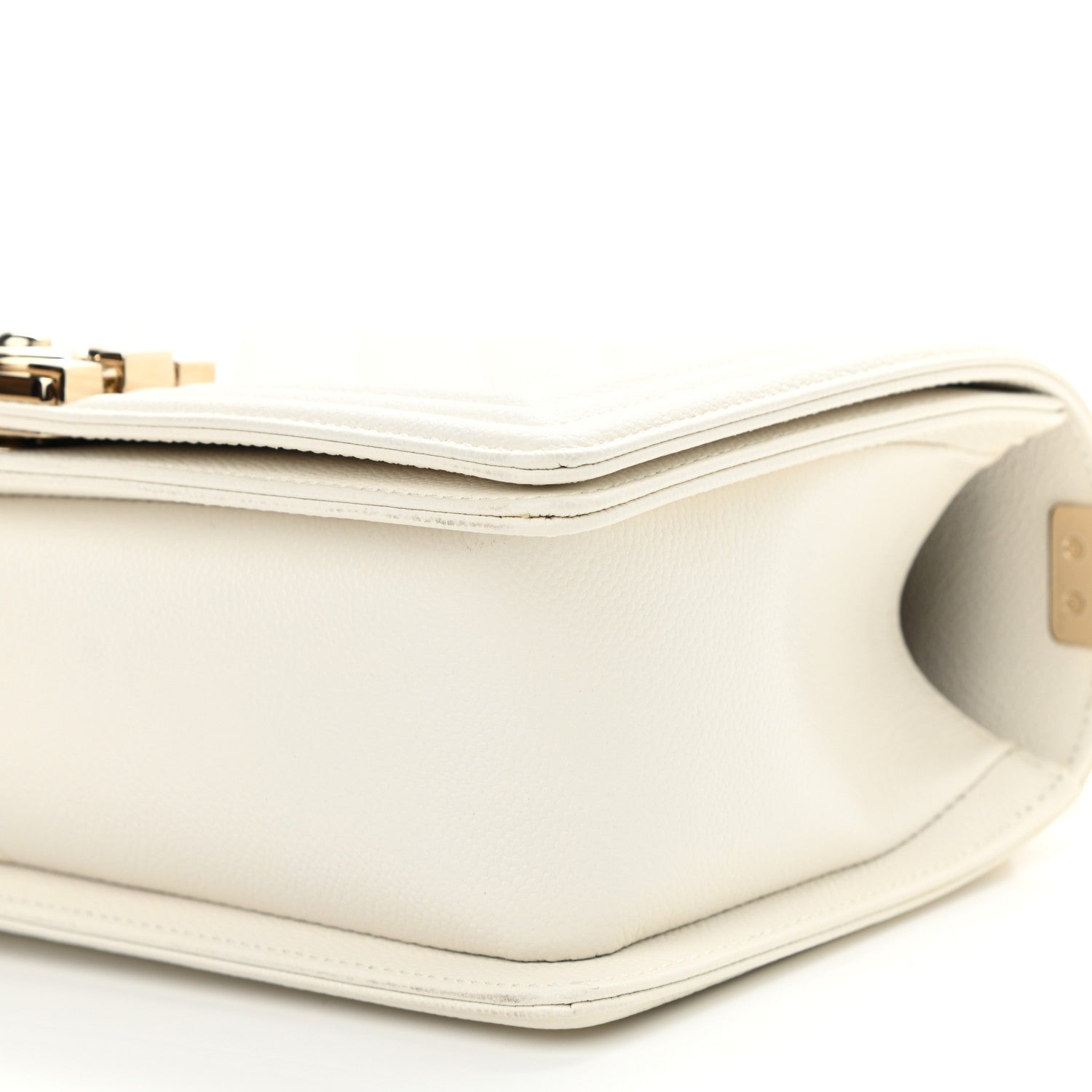 Chanel Caviar Quilted Medium Boy Flap White 9 of 9