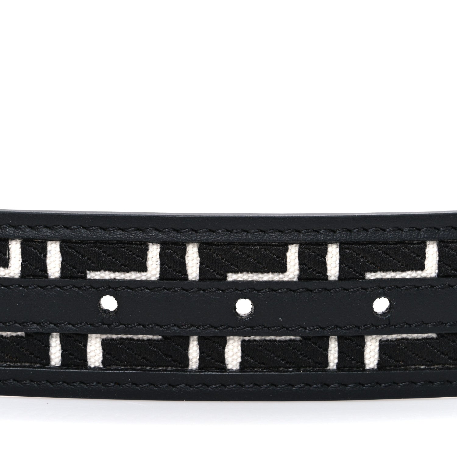 Fendi X MARC JACOBS Canvas Vitello King FF Belt 70 28 Black White 3 of 6