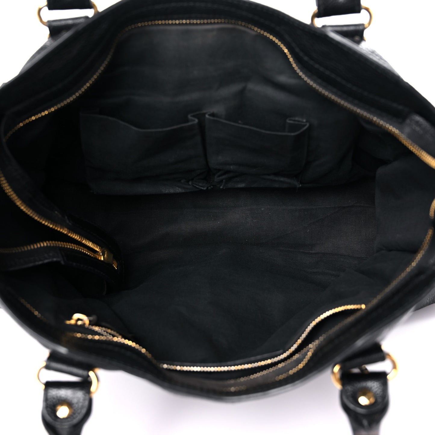 Chevre Gold Metallic Edge Hardware City Black