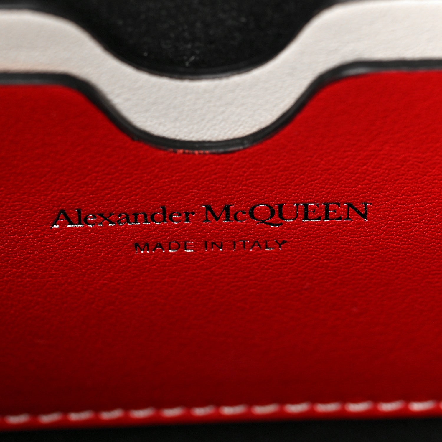 Alexander McQueen Calfskin The Short Story Dove Love Top Handle Bag White Black 6 of 8