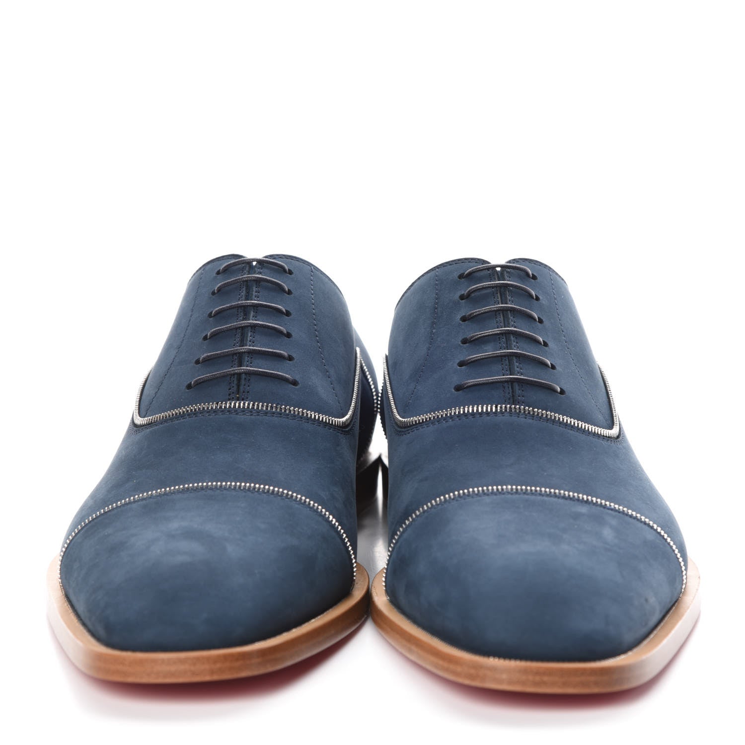 Christian Louboutin Calfskin Nubuck Mens Greggo Flat Oxfords 40.5 Navy 2 of 11
