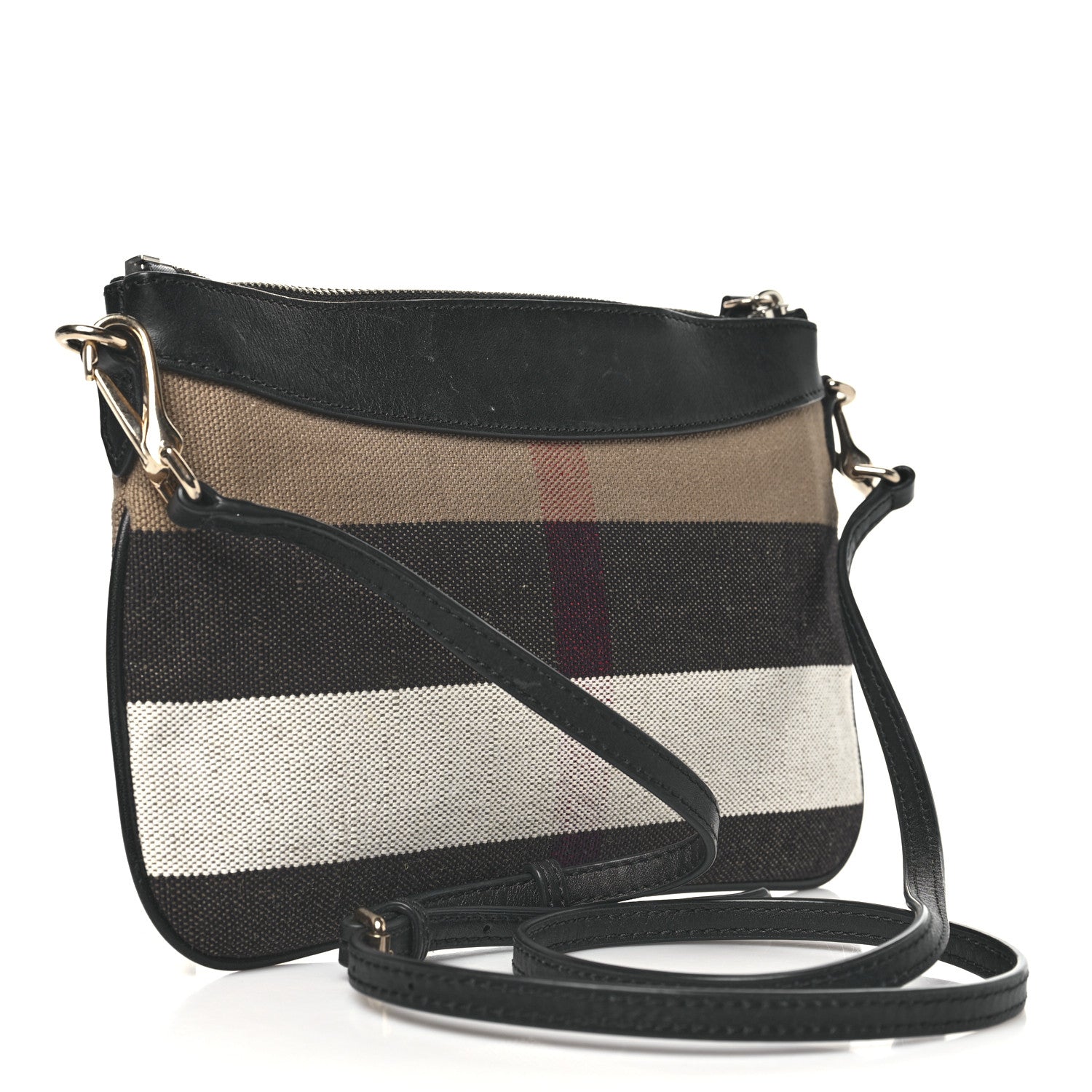 Burberry Mega Check Peyton Crossbody Clutch Bag Black 3 of 10