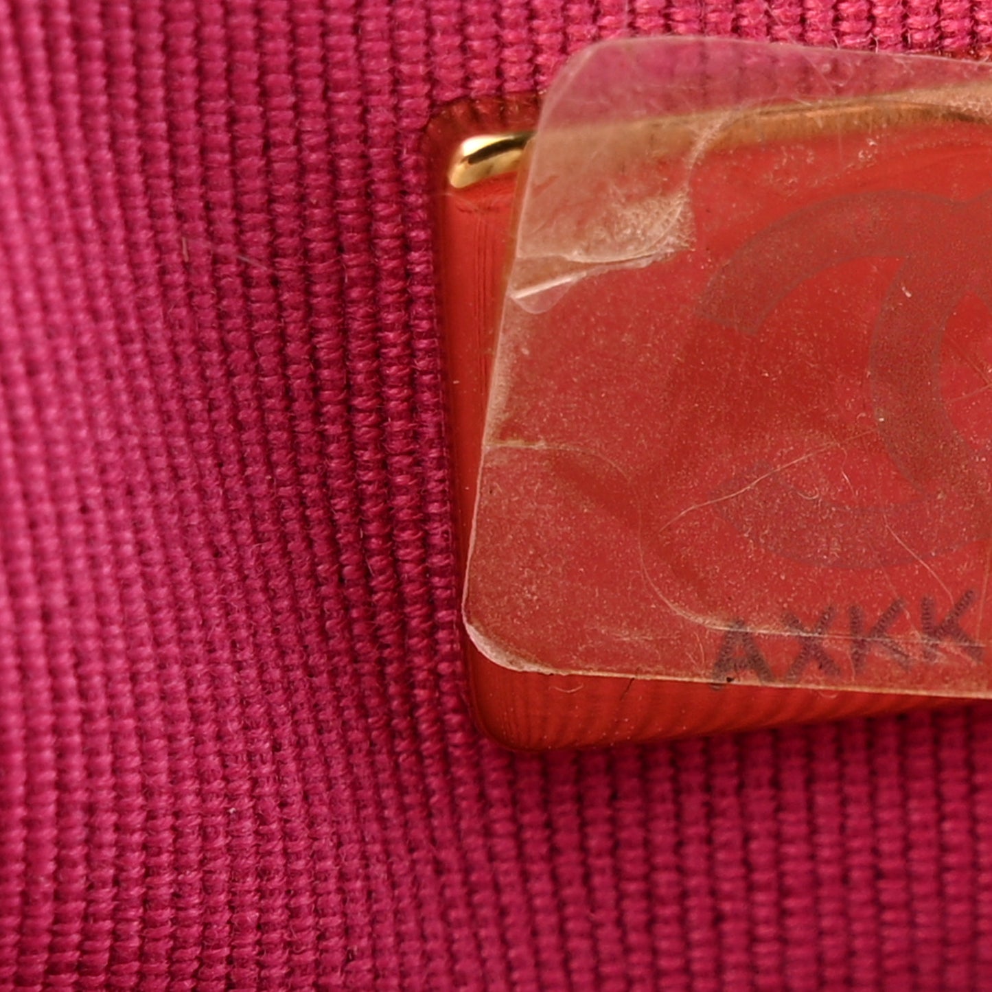 Lambskin Quilted Studded CC Wallet On Chain WOC Dark Pink