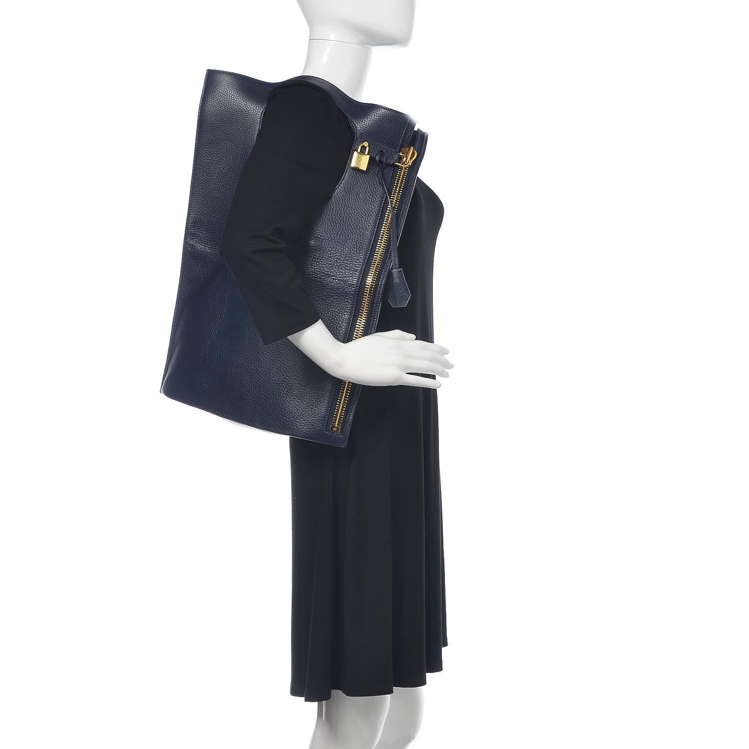 Tom Ford Calfskin Small Alix Padlock Zip Shoulder Bag Sapphire Blue 2 of 14