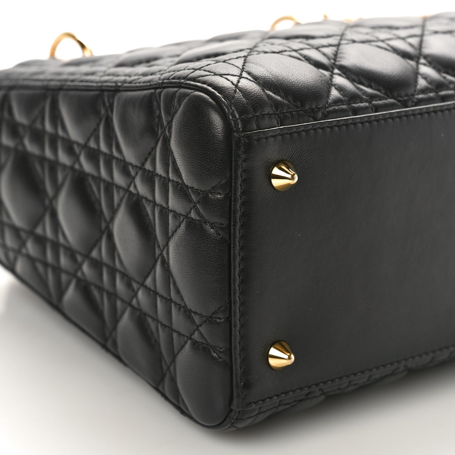 Christian Dior Lambskin Cannage Medium Lady Dior Black 8 of 9