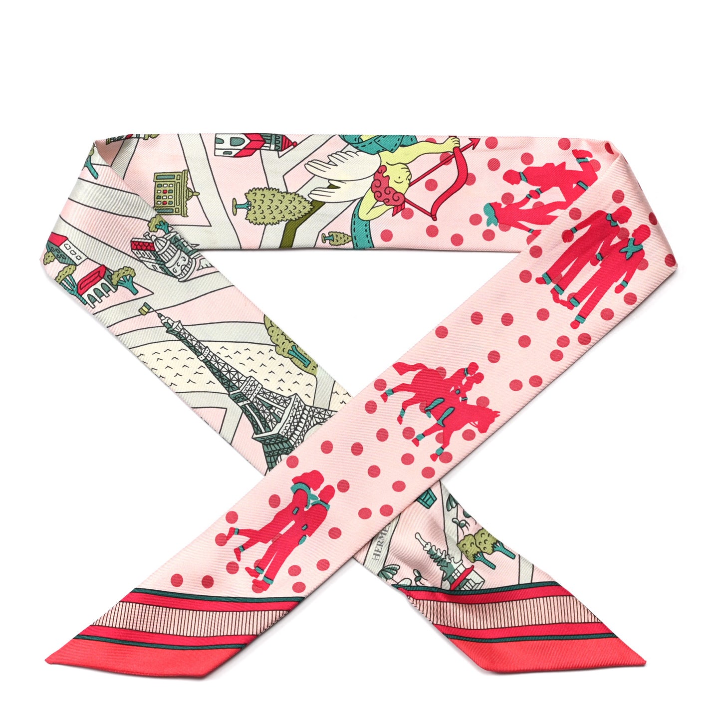 Silk Les Nouveaux Amoureux de Paris Twilly Rose Pale Vert Rose
