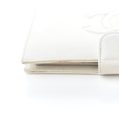 Chanel Caviar Timeless CC French Wallet White 11 of 14