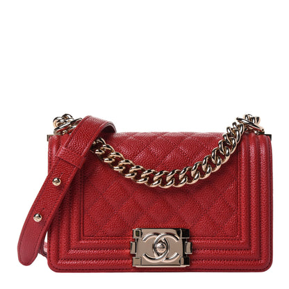 Chanel Caviar Quilted Small Boy Flap Red 1 of 4