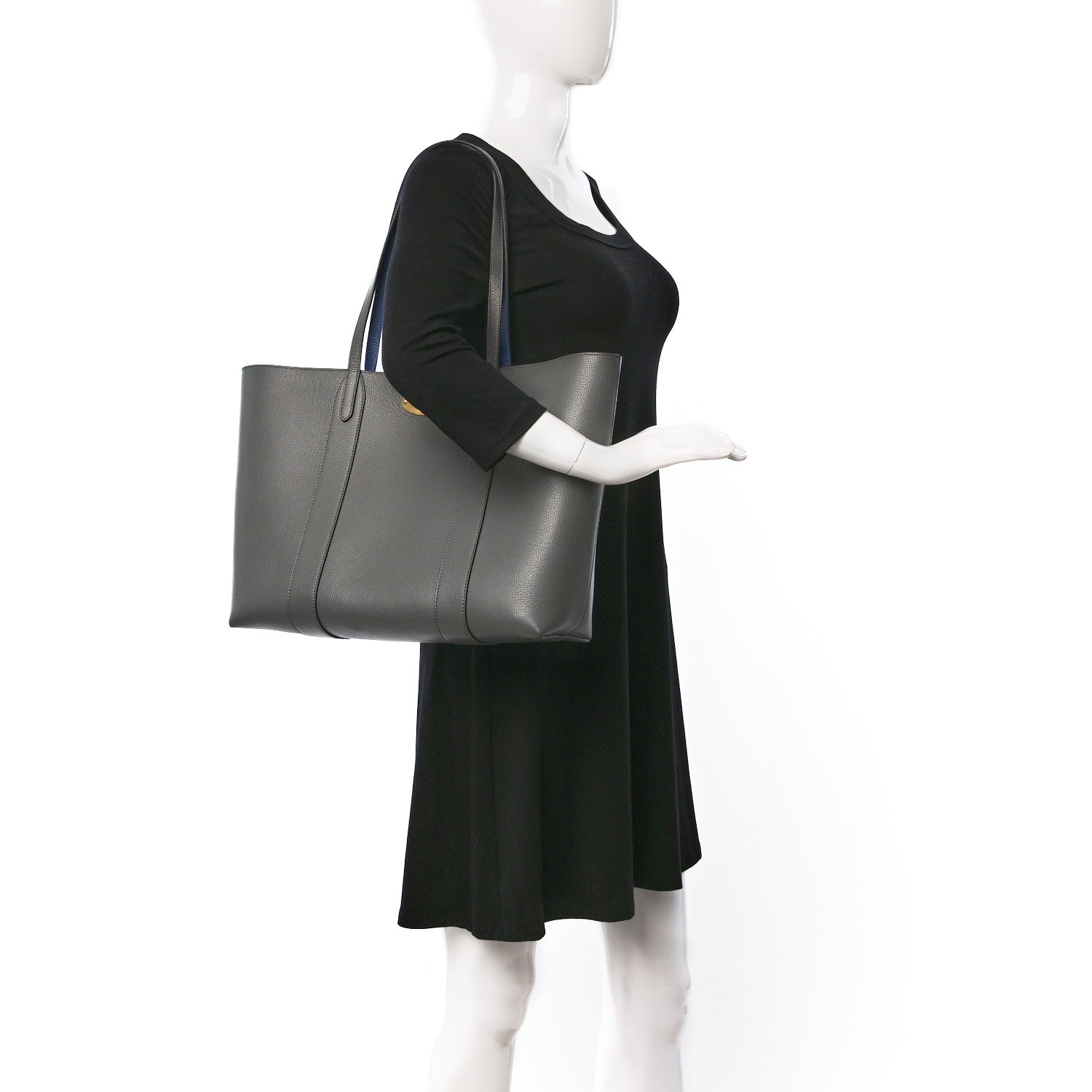 Mulberry Small Classic Grain Bayswater Tote Charcoal 2 of 12
