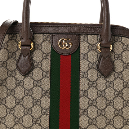 Gucci GG Supreme Monogram Web Medium Top Handle Ophidia Dome Shoulder Bag Brown 8 of 11