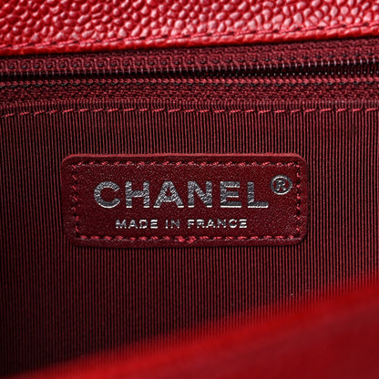 Chanel Caviar Quilted New Medium Boy Flap Dark Red 6 of 10