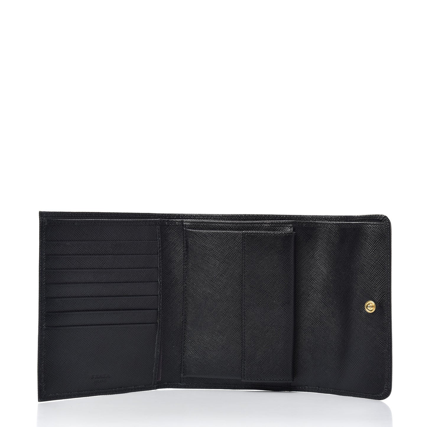 Saffiano Metal Flap Wallet Black
