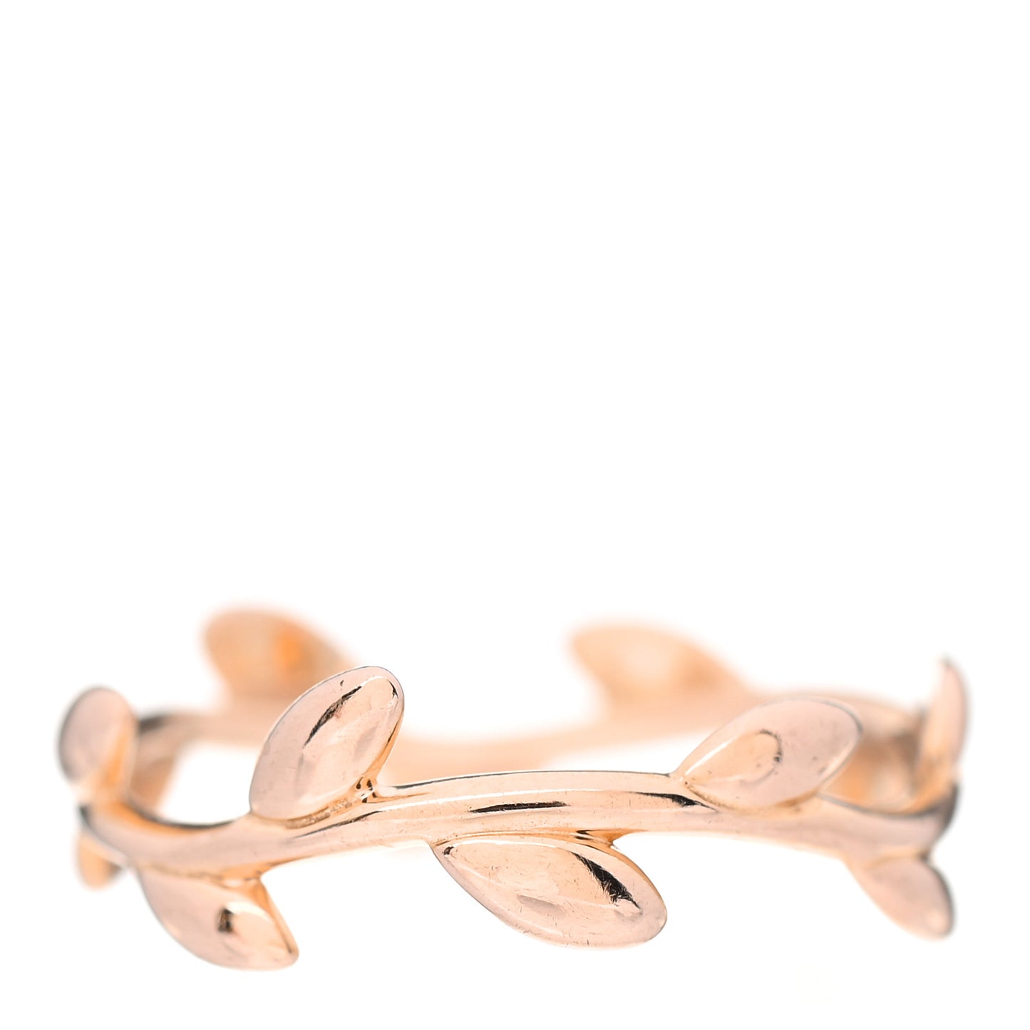 18K Rose Gold Narrow Paloma Picasso Olive Leaf Band Ring 49 5