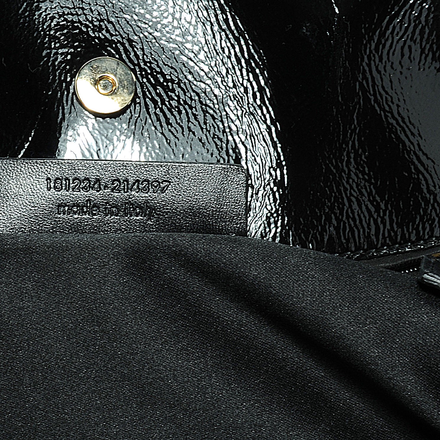 Saint Laurent Patent Crocodile Embossed Tribute Tote Black 7 of 8