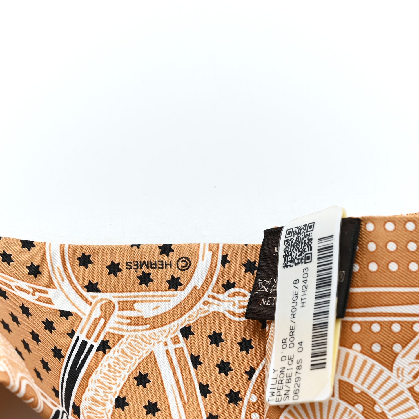 Silk Eperon d'Or Bandana Twilly Beige Dore Rouge