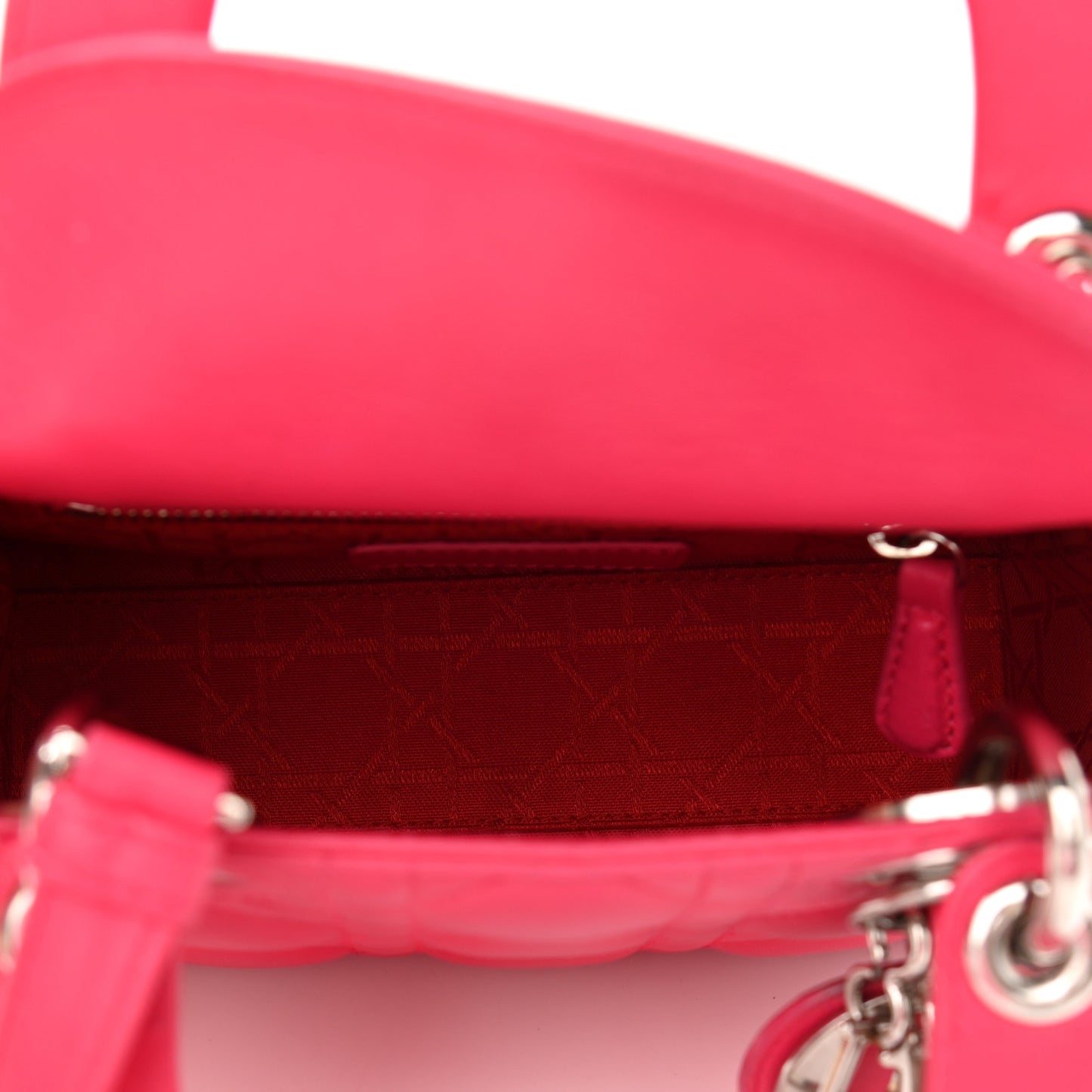 Lambskin Cannage Mini Lady Dior Fuchsia