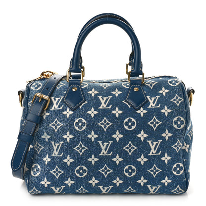 Louis Vuitton Monogram Jacquard Denim Speedy Bandouliere 25 Bleu 1 of 8