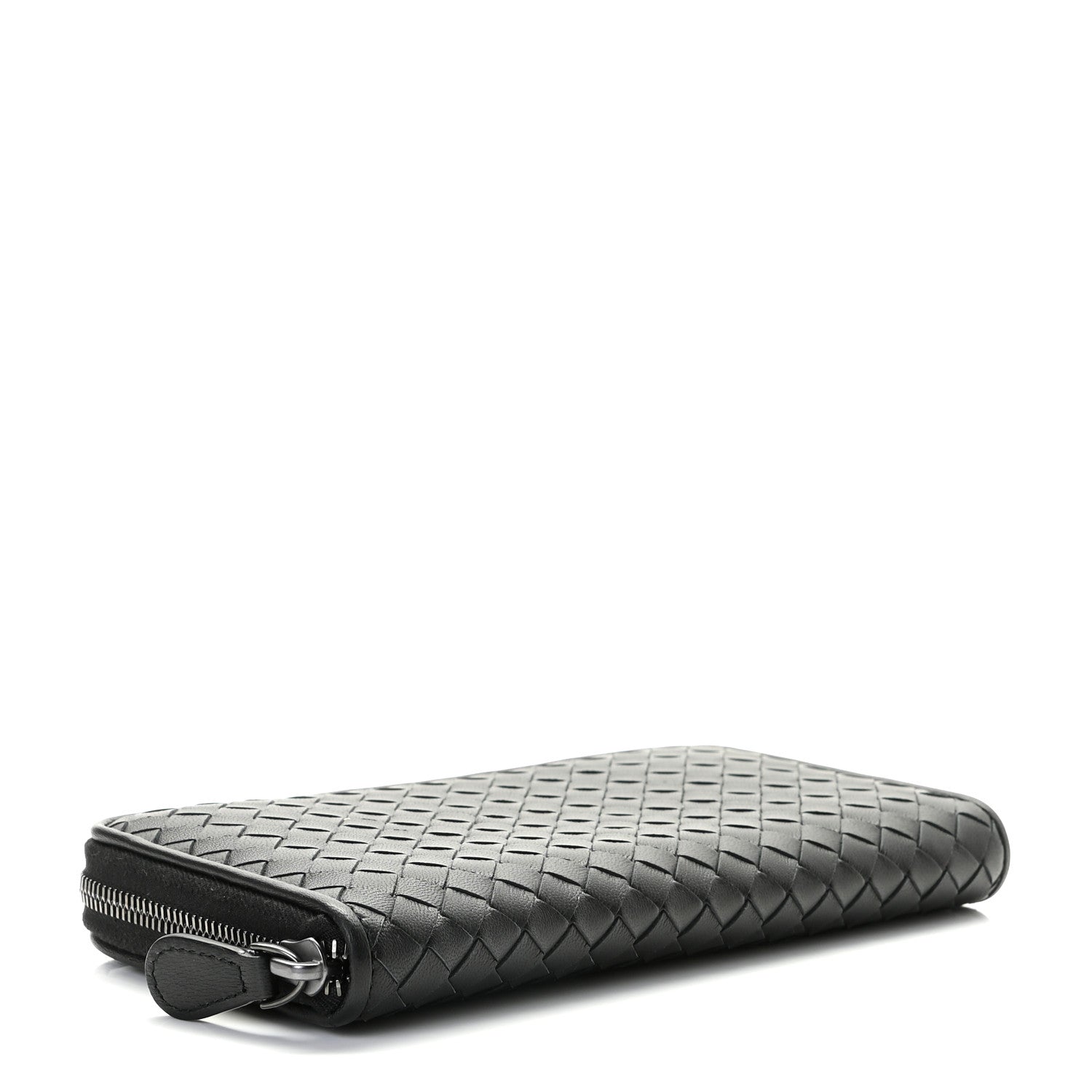 Bottega Veneta Goatskin Intrecciato Zip Around Wallet Black 5 of 9
