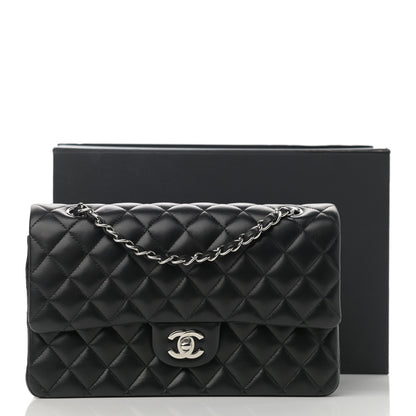 Chanel Lambskin Quilted Medium Double Flap Black 12 of 12