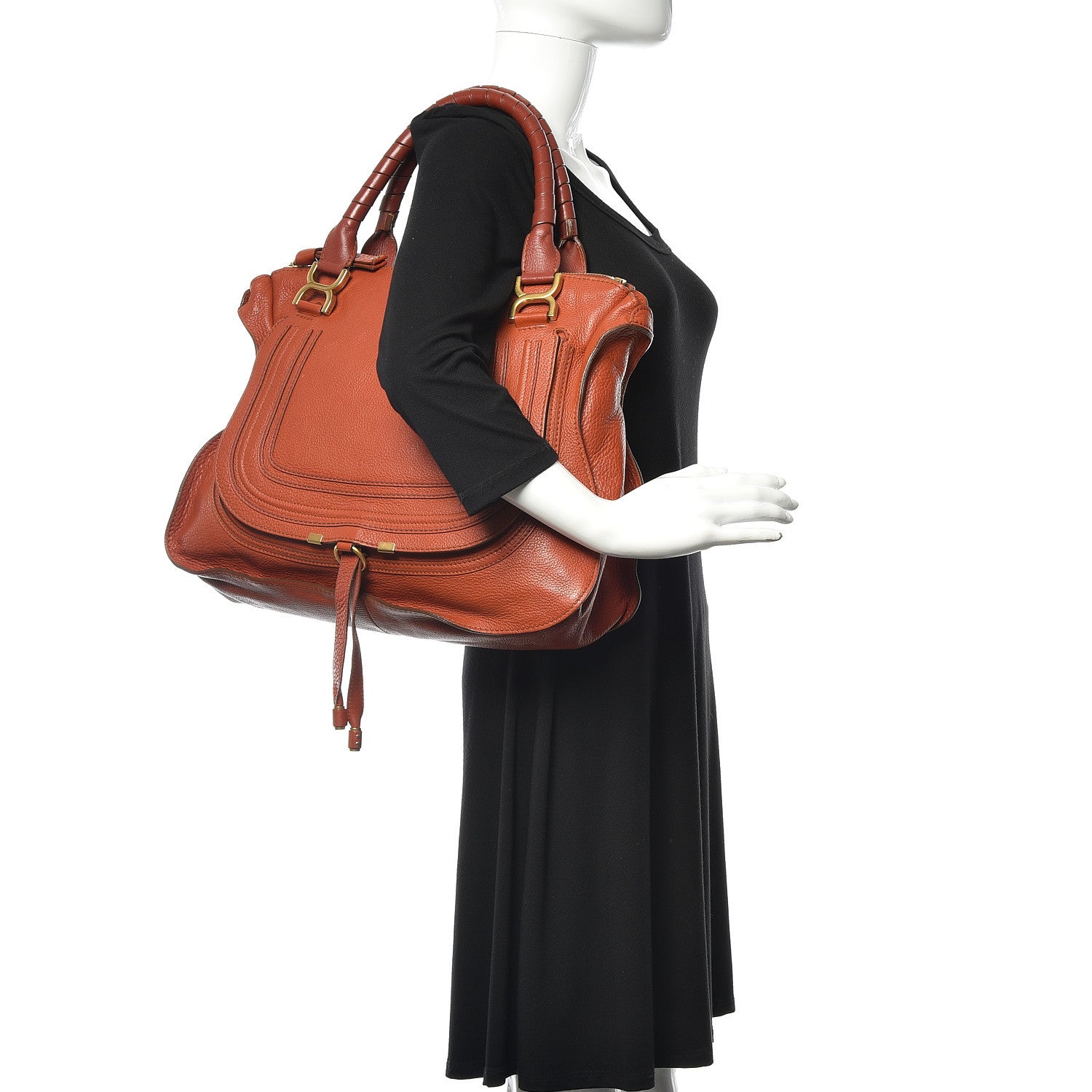 Chloe Calfskin Large Marcie Satchel Maple Leaf 3 of 10