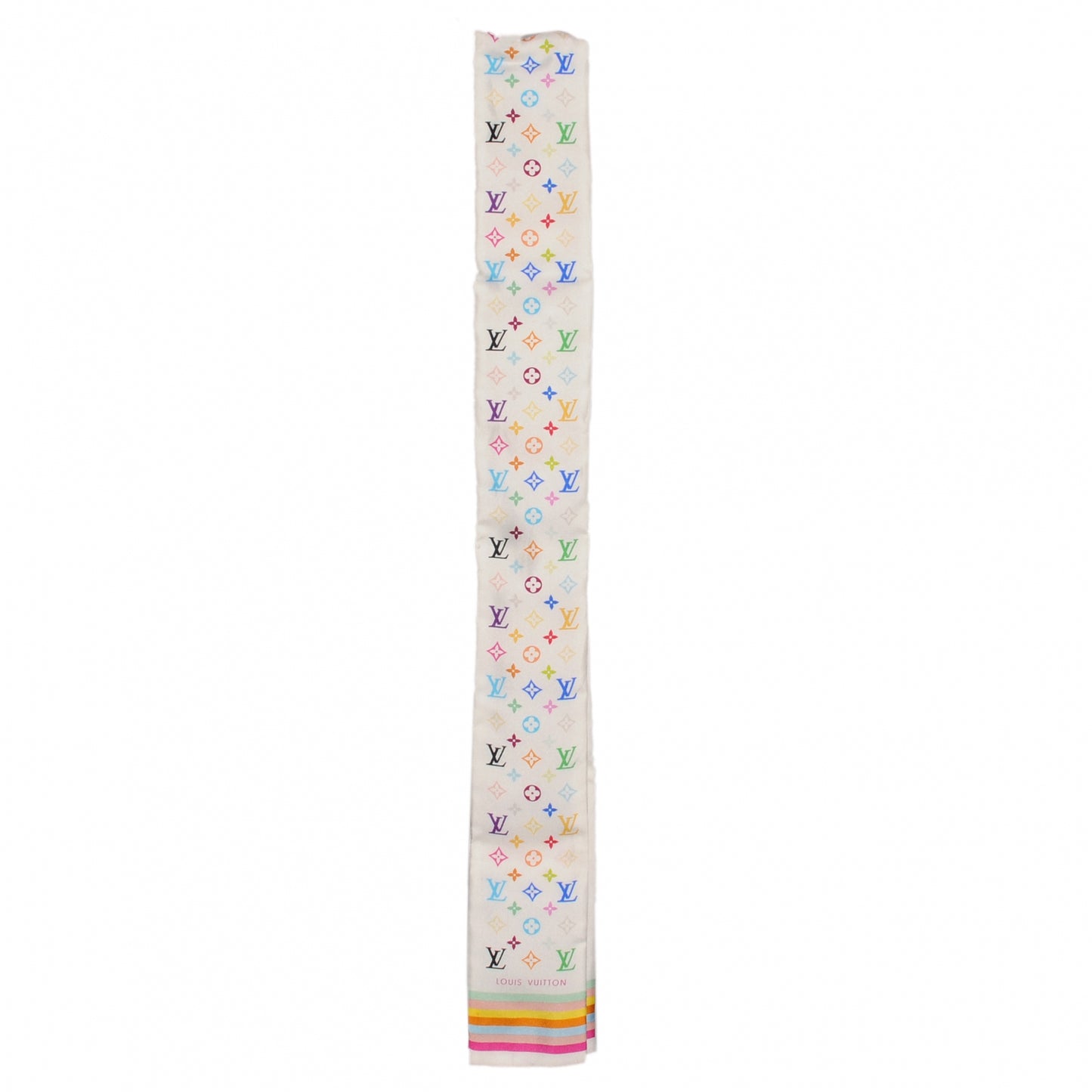 Silk Monogram Multicolor Bandeau White