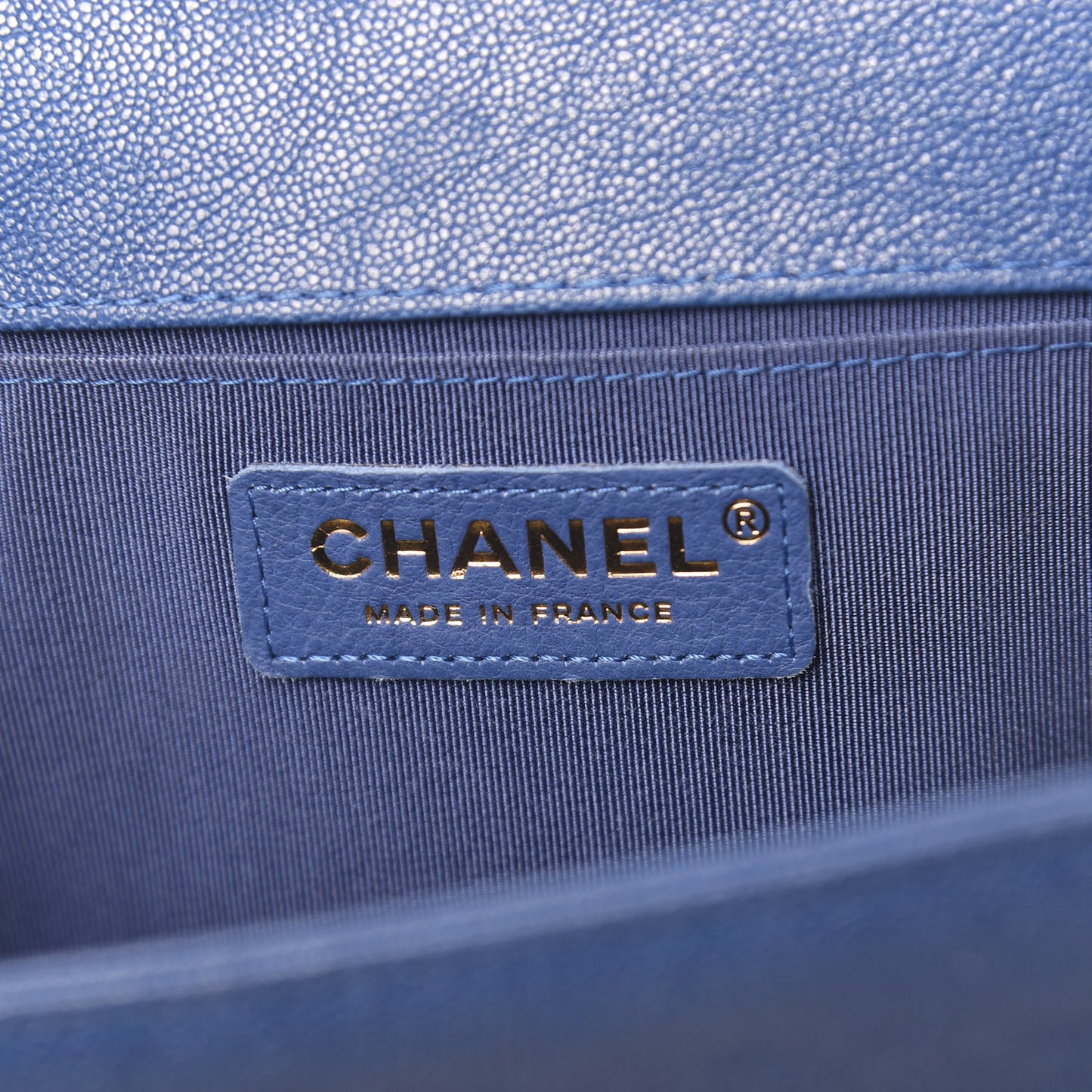 Caviar Quilted Medium Boy Flap Blue