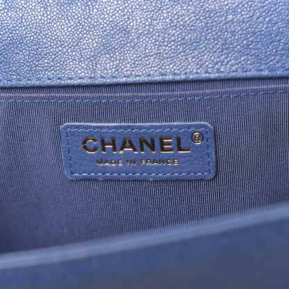 Chanel Caviar Quilted Medium Boy Flap Blue 6 of 11