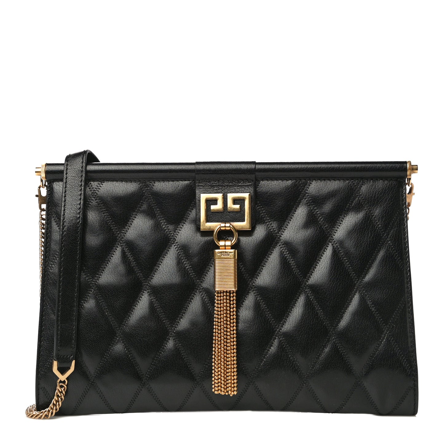Goatskin Quilted Medium Gem Bag Black