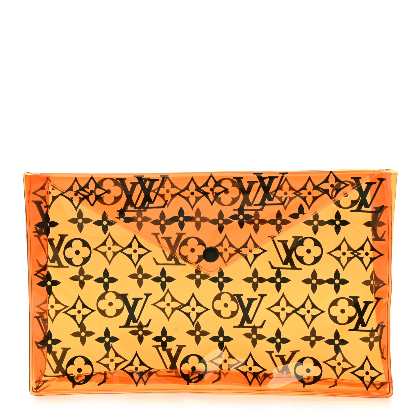 PVC Monogram Printed Envelope Pouch Orange