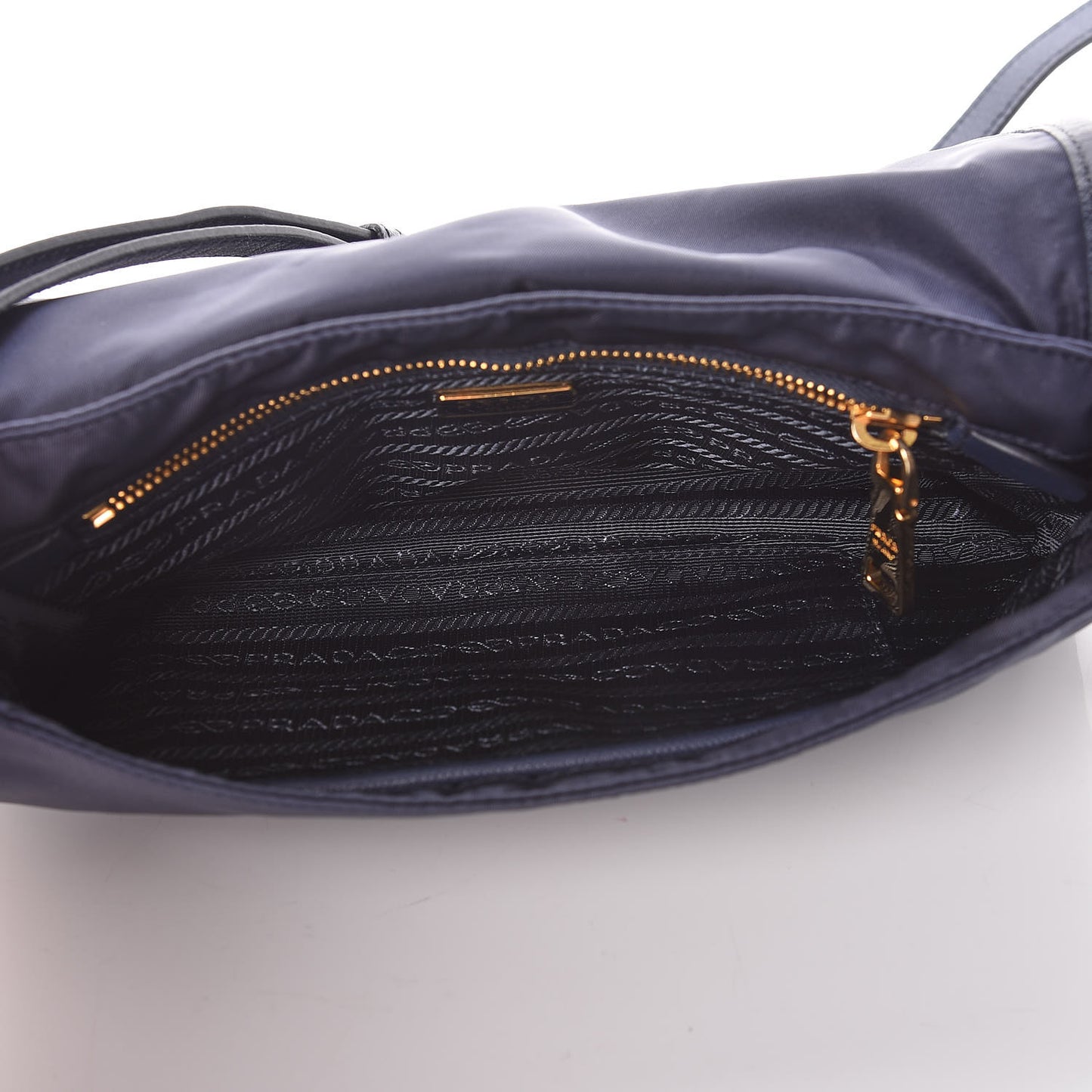 Tessuto Nylon Saffiano Small Messenger Bag Blue