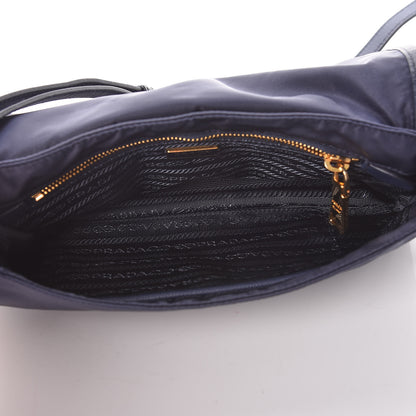 Prada Tessuto Nylon Saffiano Small Messenger Bag Blue 7 of 9