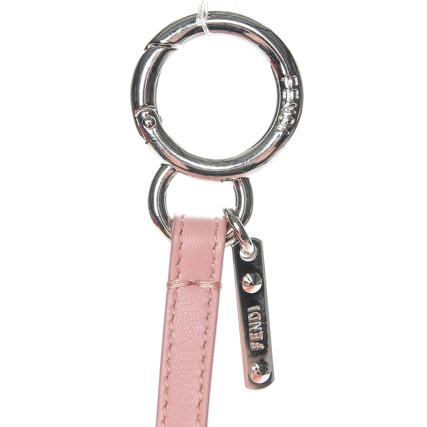 Fox Fur Shiny Nappa Bi-Color R ABCharm Bag Charm Rosa Chiaro Blue Bubblegum